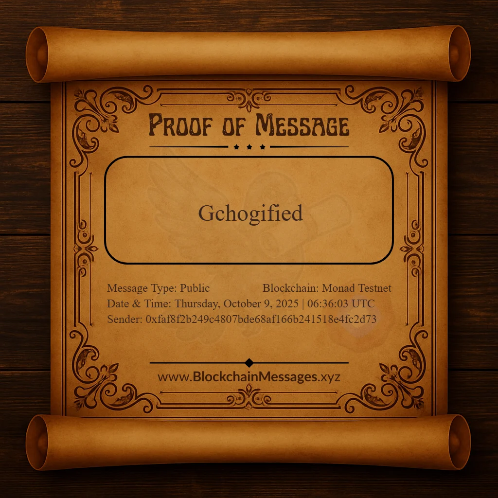Proof of Message #161670